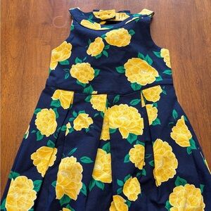 Janie and Jack Navy and Yellow Floral Tote dress girls size 7 nwt